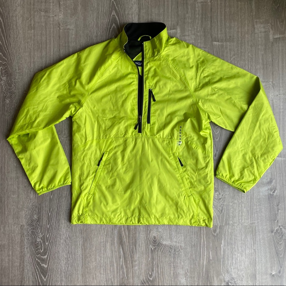 PGA Tour lime green Windbreaker new with sticker